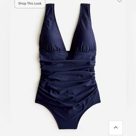 J.Crew Ruched V-neck one piece, size 6, Navy - Picture 4 of 10